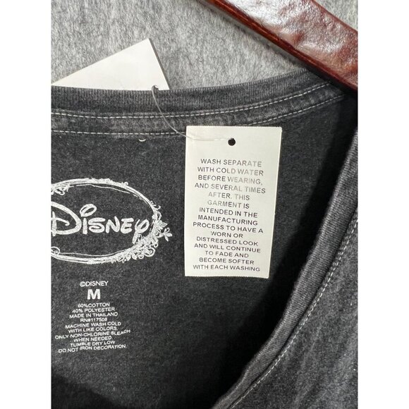 Disney Womens Charcoal V-Neck T-Shirt With Daisy Print Mickey Mouse Design  NWT - Picture 3 of 8